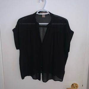 [M]👚F21 sheer button up top